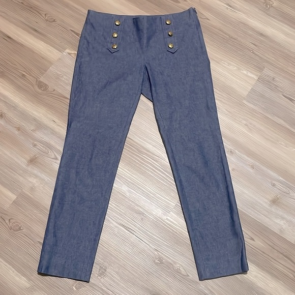 Banana Republic Sloan Skinny-Fit Sailor Ankle Pant Blue texture Ankle Size 2 - Picture 2 of 13